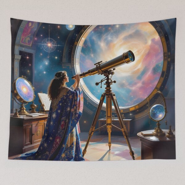 Item preview, Celestial Astronomer Gazing Through A Telescope - Stargazing Lover designed and sold by Wiss2Arts.