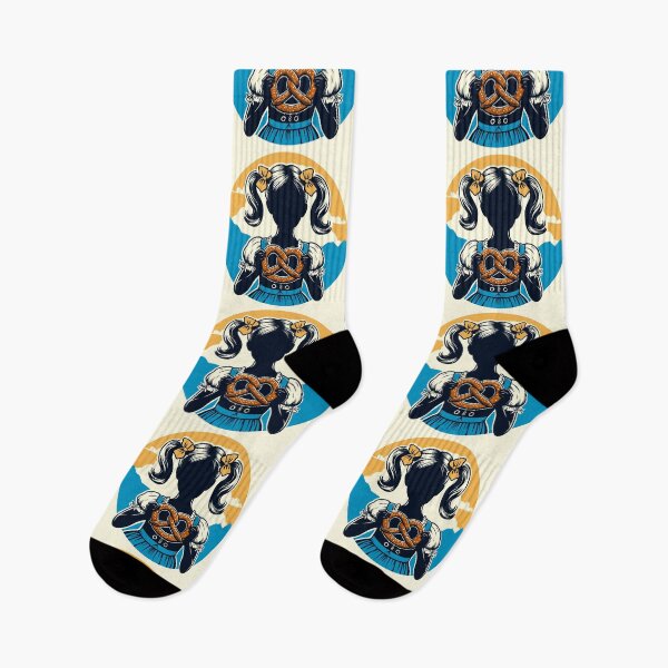 Item preview, Silhouette of Oktoberfest Pretzel Eating Girls designed and sold by Ghost on Toast.