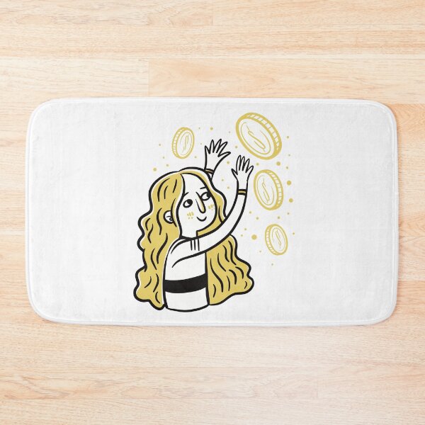Item preview, Girl chasing gold coins designed and sold by jasmineberry.