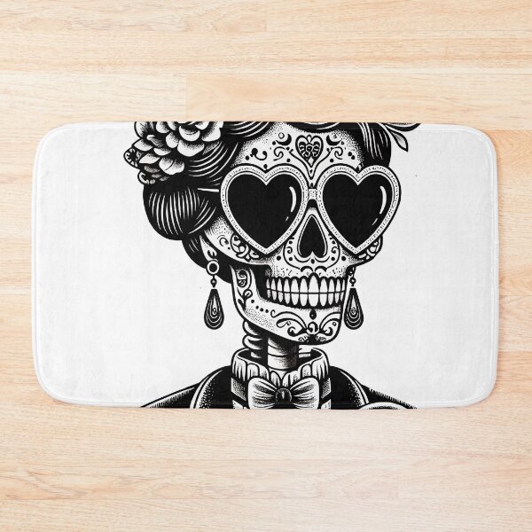 Item preview, Monochrome Catrina Portrait – Día de los Muertos Skeleton Lady designed and sold by  Ojo de Lilith.