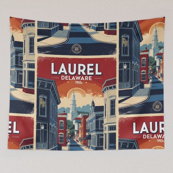 Item preview, Laurel Delaware USA Vintage Travel Tourism designed and sold by TravelersGems.