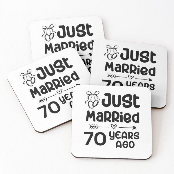 Item preview, Just Married 70 Years Ago, 70th Wedding Anniversary for Men & Women designed and sold by Mozaic Clothes.