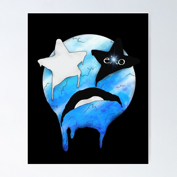Item preview, Melting Ice Emoji Face (Large) - Chill Out Star-e - Blue Frozen Starry Eyed Emoji designed and sold by eXo-Designs.