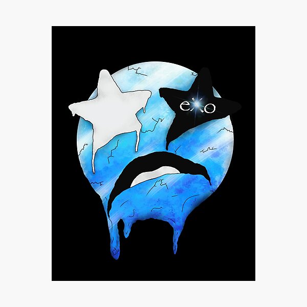 Item preview, Melting Ice Emoji Face (Large) - Chill Out Star-e - Blue Frozen Starry Eyed Emoji designed and sold by eXo-Designs.
