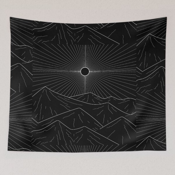 Item preview, Cosmic Eclipse Over Silent Peaks – Minimalist Line Art designed and sold by Fran Studio.