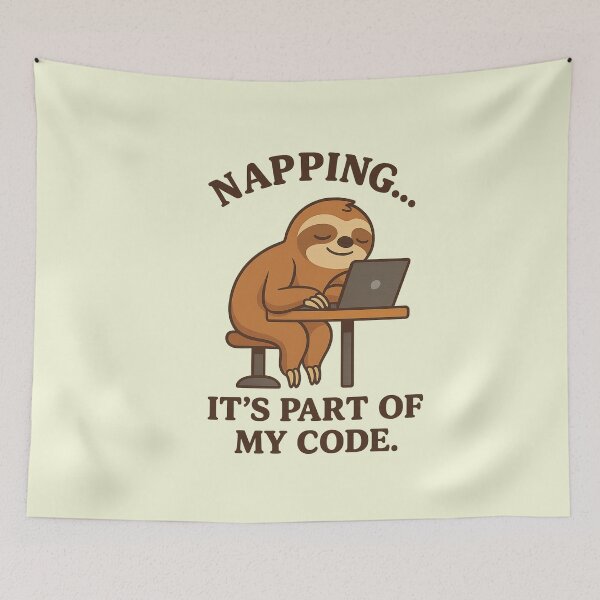 Item preview, Napping It’s Part of My Code – Funny Sloth Programmer Design designed and sold by konthai.familyart.