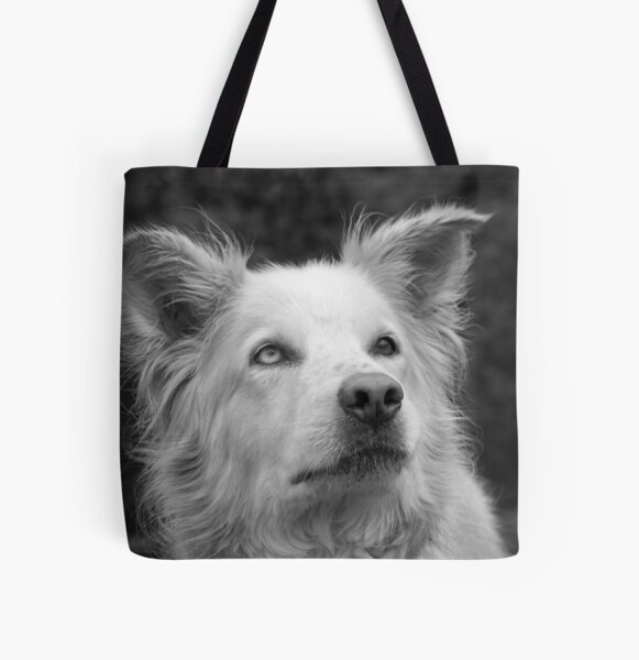 Nanook the Dog in Black and White All Over Print Tote Bag