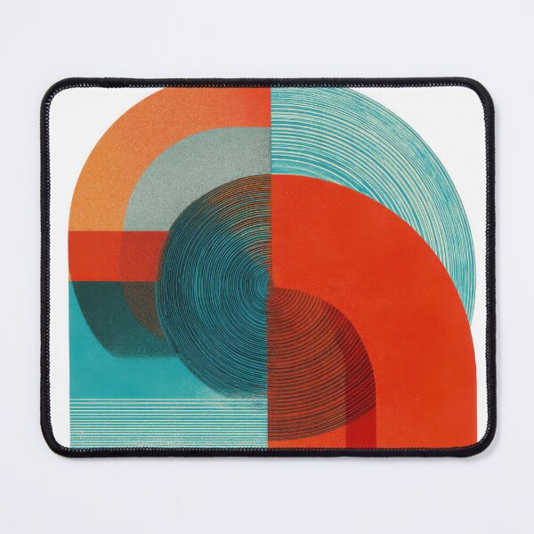 Item preview, Retro Modern Abstract in Red and Teal with Concentric Circles designed and sold by dawnleblanc55.