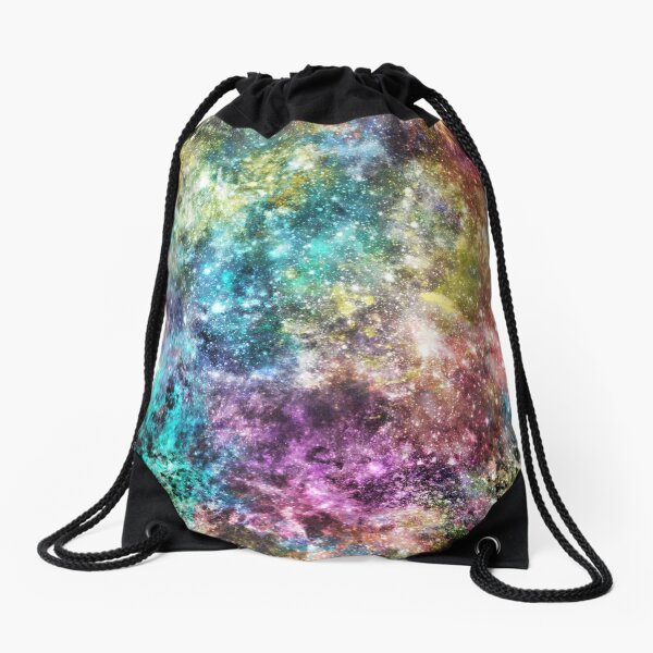 Galaxy - Rainbow Splatter Drawstring Bag