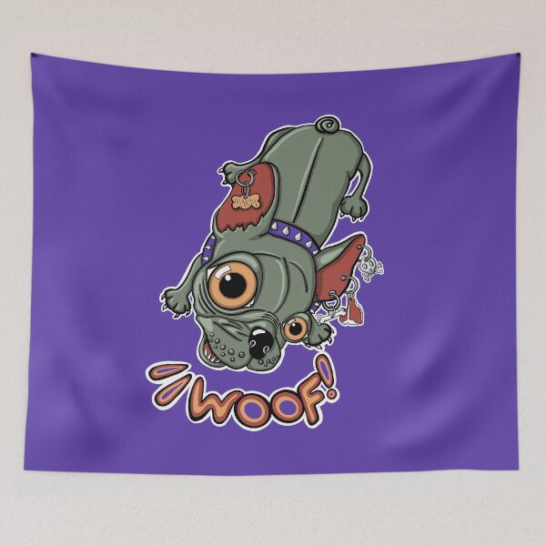 Item preview, "Woof!" says Maxim 5 | Punk French Bulldog designed and sold by LiseHoltArt.