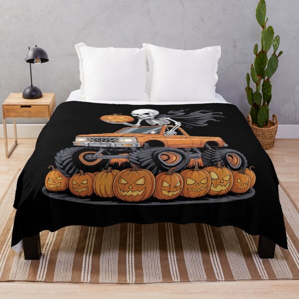 Item preview, Skeleton Funny Truck Halloween Pumpkin designed and sold by savrmiller.