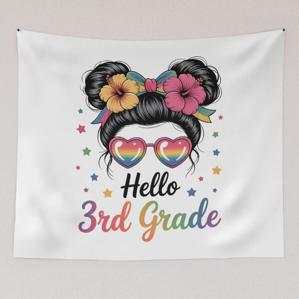 Item preview, Hello 3rd Grade Messy Bun First Day Of School designed and sold by Sunset4Bones.