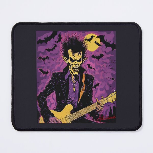 Item preview, "Gothic Rock Vamp: Cartoonish Figure with an Electric Guitar" designed and sold by Artisticanvas.