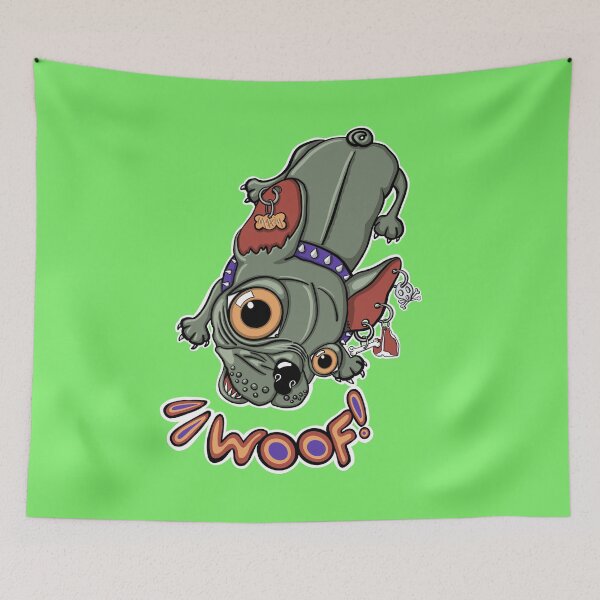 Item preview, "Woof!" says Maxim 6 | Punk French Bulldog designed and sold by LiseHoltArt.