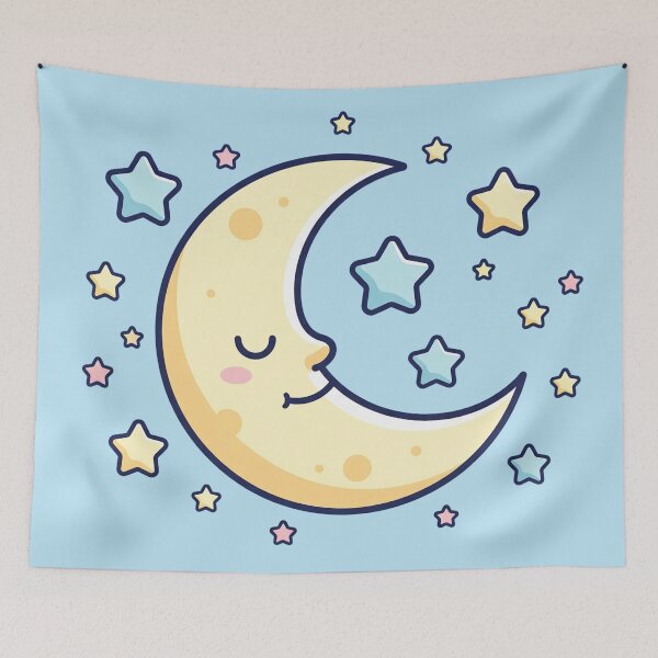 Item preview, Kawaii Dreamy Moon and Stars designed and sold by EsenciaZen.