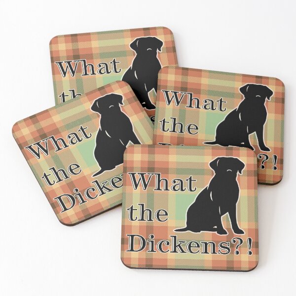 Item preview, "What the Dickens?!" - Grantchester Inspired Black Dog Silhouette on Plaid designed and sold by Always, Laura Beth.