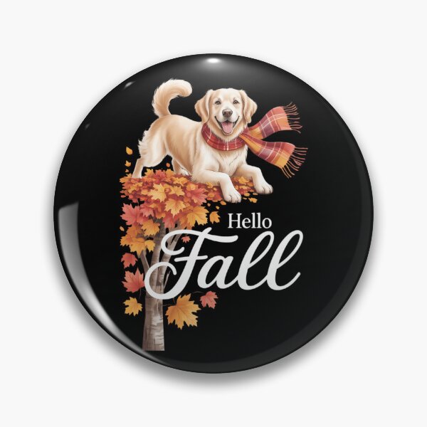 Item preview, Hello Fall Tree Thanksgiving Dog Lover Golden Retriever designed and sold by brynatshop.