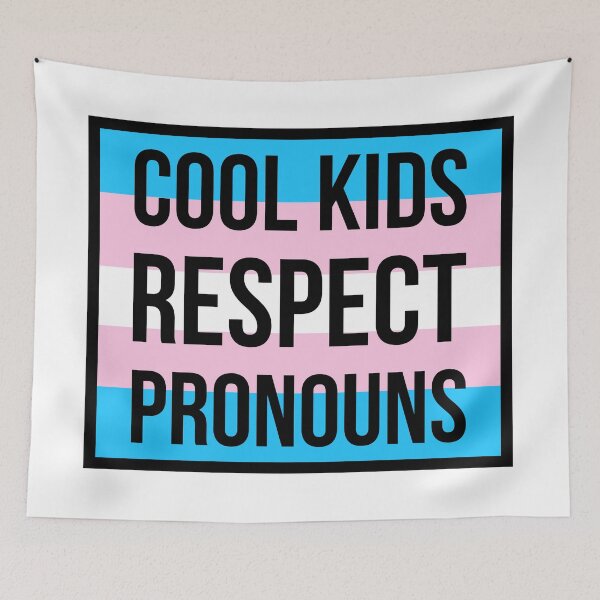 Item preview, Cool kids respect pronouns  designed and sold by Rachel the Artist .