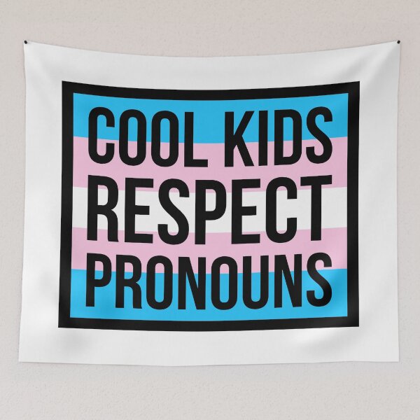 Item preview, Cool kids respect pronouns  designed and sold by Rachel the Artist .