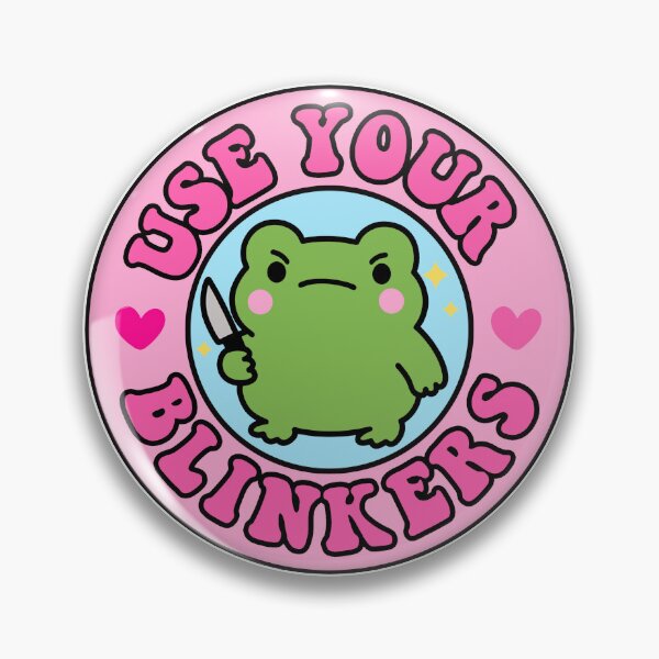 Item preview, Use Your Blinkers Funny Frog Meme Cute BumpeR designed and sold by TinyPanic.