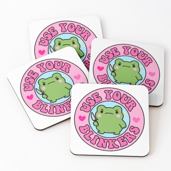 Item preview, Use Your Blinkers Funny Frog Meme Cute BumpeR designed and sold by TinyPanic.