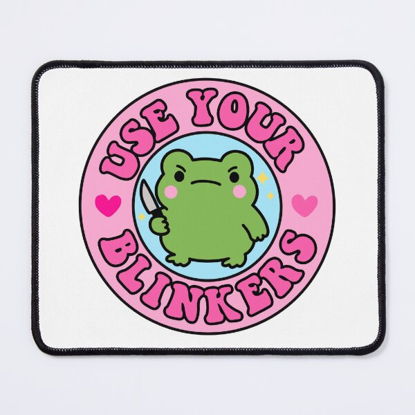 Item preview, Use Your Blinkers Funny Frog Meme Cute BumpeR designed and sold by TinyPanic.