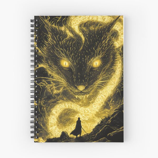 Item preview, Facing Fiery Spirit Cat Under Golden Inferno Sky designed and sold by earlobejerk.
