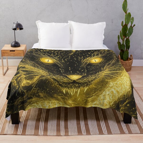 Item preview, Facing Fiery Spirit Cat Under Golden Inferno Sky designed and sold by earlobejerk.