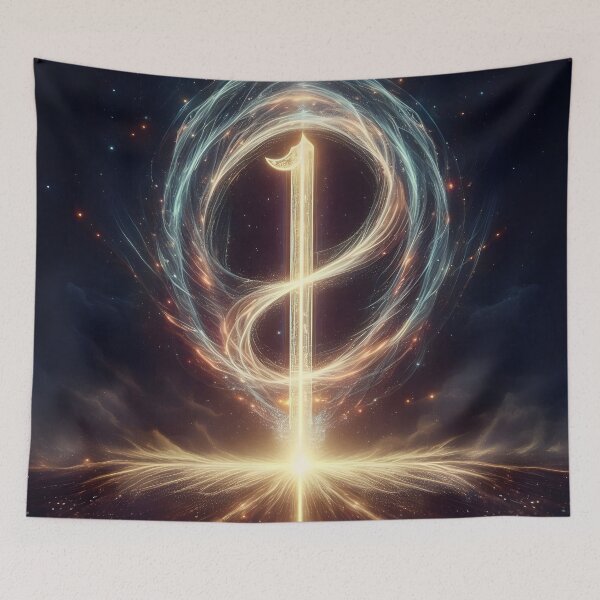 Item preview, A glowing number one surrounded by swirling light designed and sold by The Cosmic Nexus.