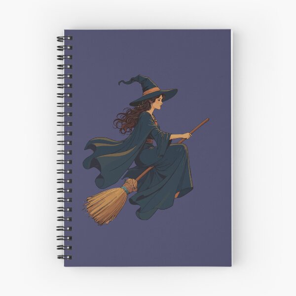 Item preview, Young Witch Sat Astride A Besom Vector Art designed and sold by taiche.