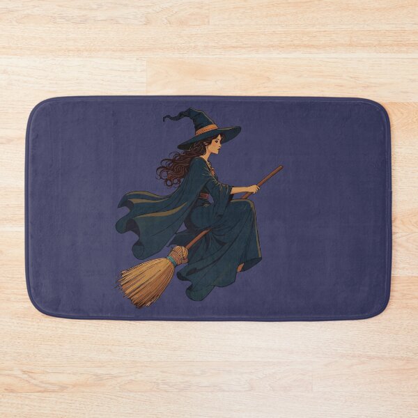Item preview, Young Witch Sat Astride A Besom Vector Art designed and sold by taiche.