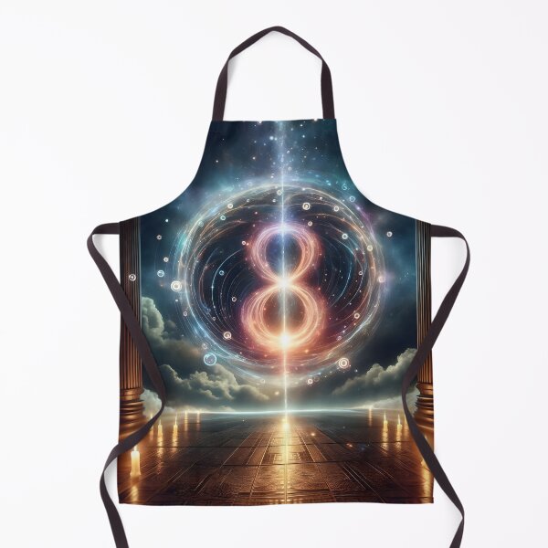 Item preview, Cosmic infinity symbol between pillars over a tiled floor designed and sold by The Cosmic Nexus.