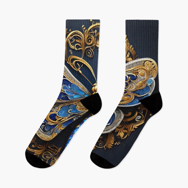 Artikelvorschau, Royal Thai Butterfly: Majestät in Blau und Gold entworfen und verkauft von idostudio.