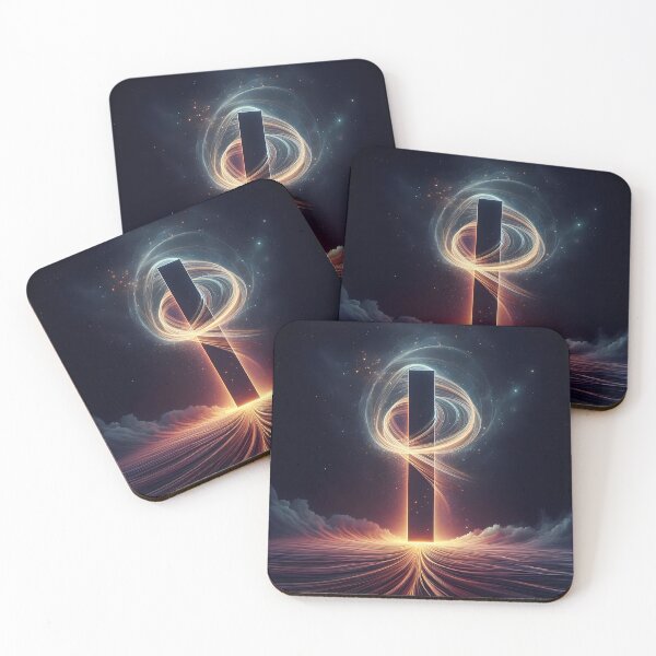 Item preview, A glowing monolith (1) amidst cosmic energy and stars. designed and sold by The Cosmic Nexus.