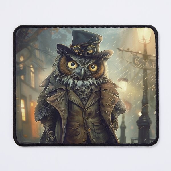 Item preview, The Nocturnal Sleuth – An Owl Among Gaslamps designed and sold by ArgentoArt.