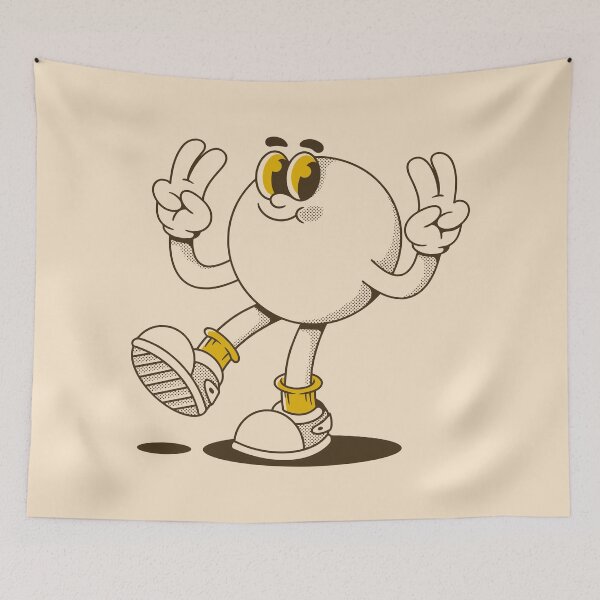 Item preview, Cool Peace-Loving Cartoon Character with Retro Vibes designed and sold by adipra.