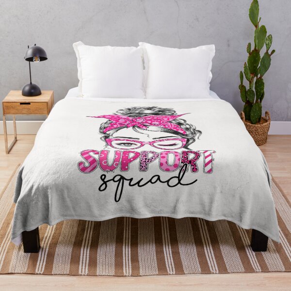 Item preview, Support Squad Messy Bun Pink Warrior Breast Cancer Awareness designed and sold by facegm.