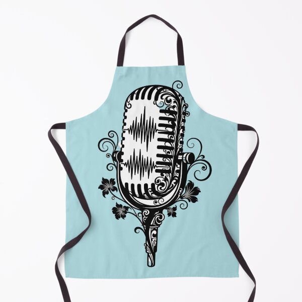 Item preview, Floral Vintage Microphone Silhouette and Sound Waves designed and sold by EsenciaZen.