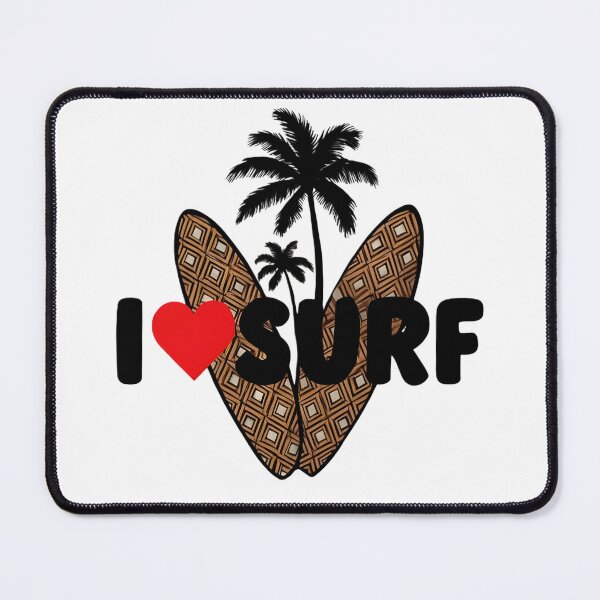 Item preview, I Love Surf Tropical Palm Tree Surfboard Beach Sticker designed and sold by FestivityFinds.