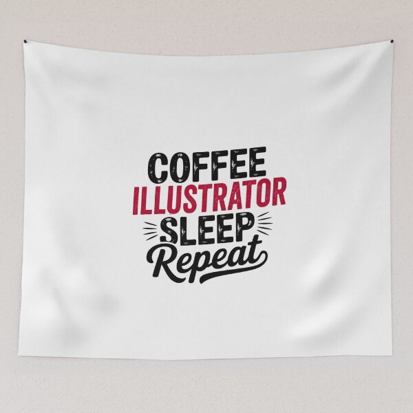 Item preview, Coffee Illustrator Sleep Repeat - Funny Illustrator Lover designed and sold by Watsonarts.