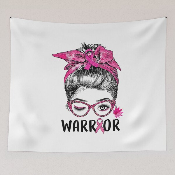 Item preview, Messy bun glasses wear pink warrior breast cancer awareness  designed and sold by TalalosART.