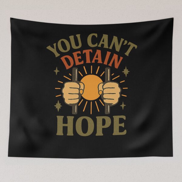 Item preview, You Can’t Detain Hope – Bold Human Rights Quote T-Shirt Design designed and sold by Artivio2025.