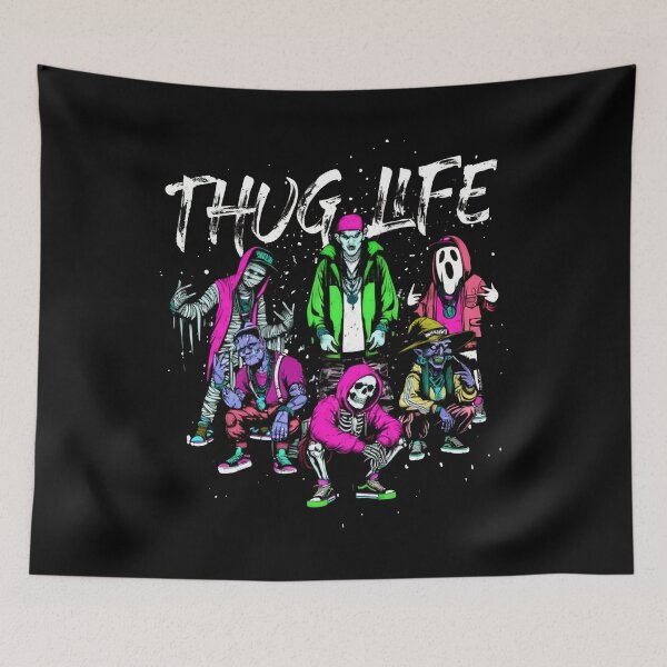 Item preview, Thug Life, Halloween, Halloween Mummy, Skeleton, Spooky Vibes, Goblin And Ghos, Frankenstein designed and sold by MJYG.