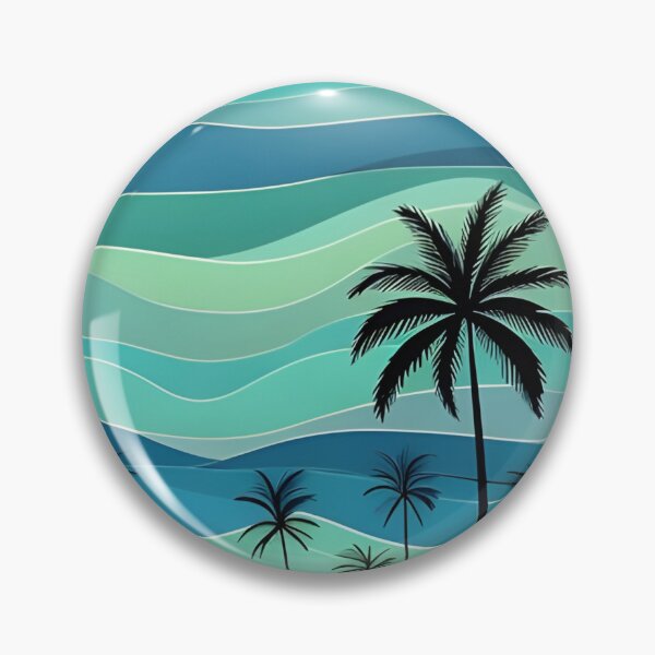 Item preview, Ocean Breeze Retro Palm Tree Sticker – Beach and Waves Design designed and sold by FestivityFinds.