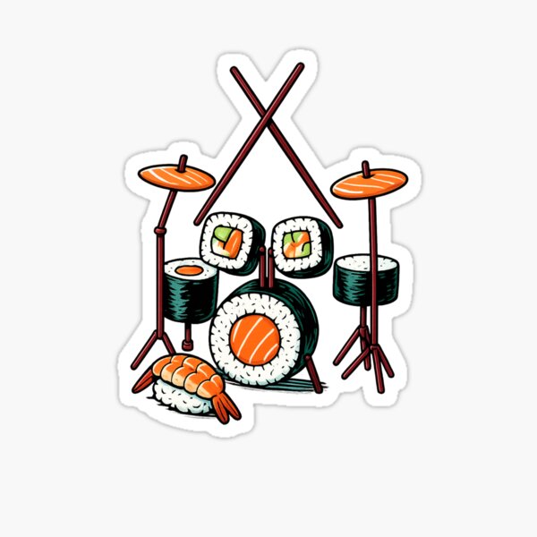 Item preview, Sushi Drums vibe - food art designed and sold by Sarcastic designs.