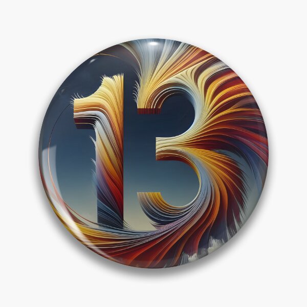 Item preview, Colorful Number 13 Surrounded By Swirling Clouds (Thirteen) designed and sold by The Cosmic Nexus.