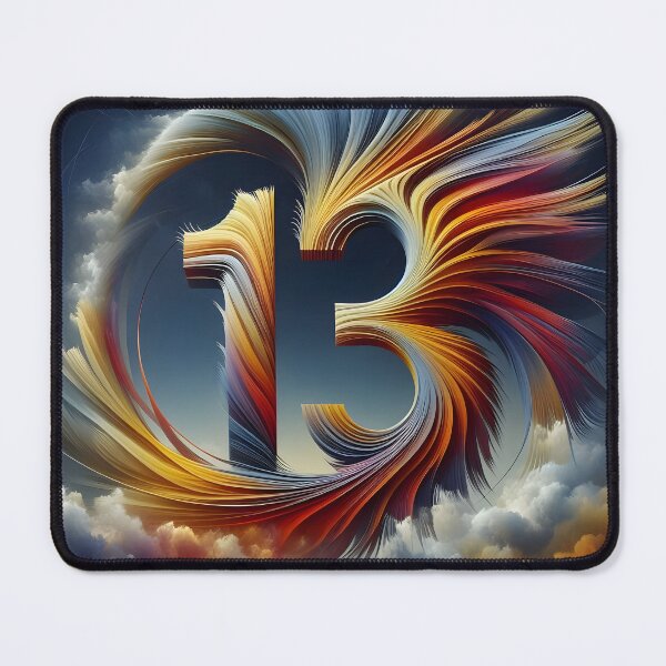Item preview, Colorful Number 13 Surrounded By Swirling Clouds (Thirteen) designed and sold by The Cosmic Nexus.