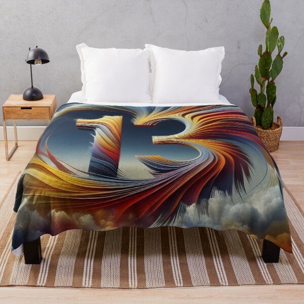 Item preview, Colorful Number 13 Surrounded By Swirling Clouds (Thirteen) designed and sold by The Cosmic Nexus.