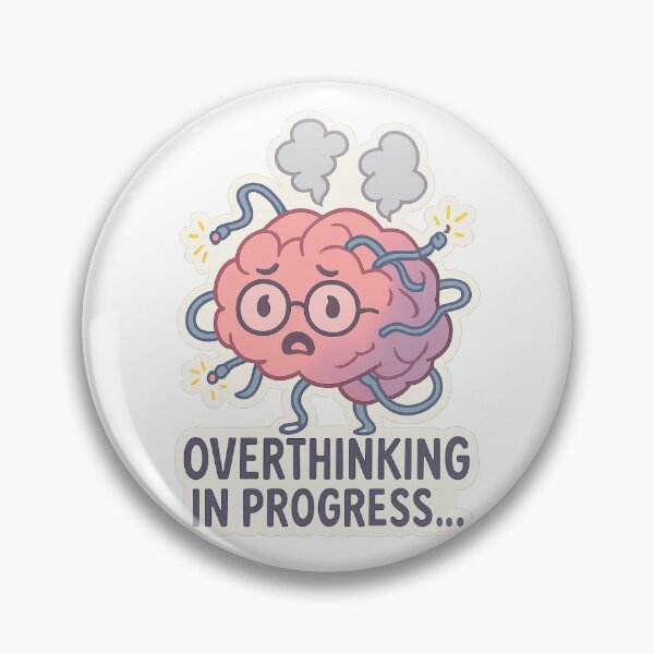 Item preview, Overthinking in Progress – Cute Brain  designed and sold by MUGHAN.