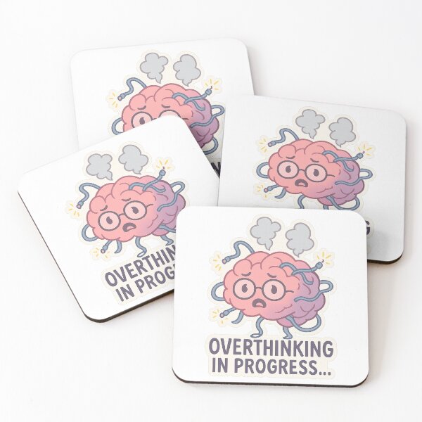 Item preview, Overthinking in Progress – Cute Brain  designed and sold by MUGHAN.